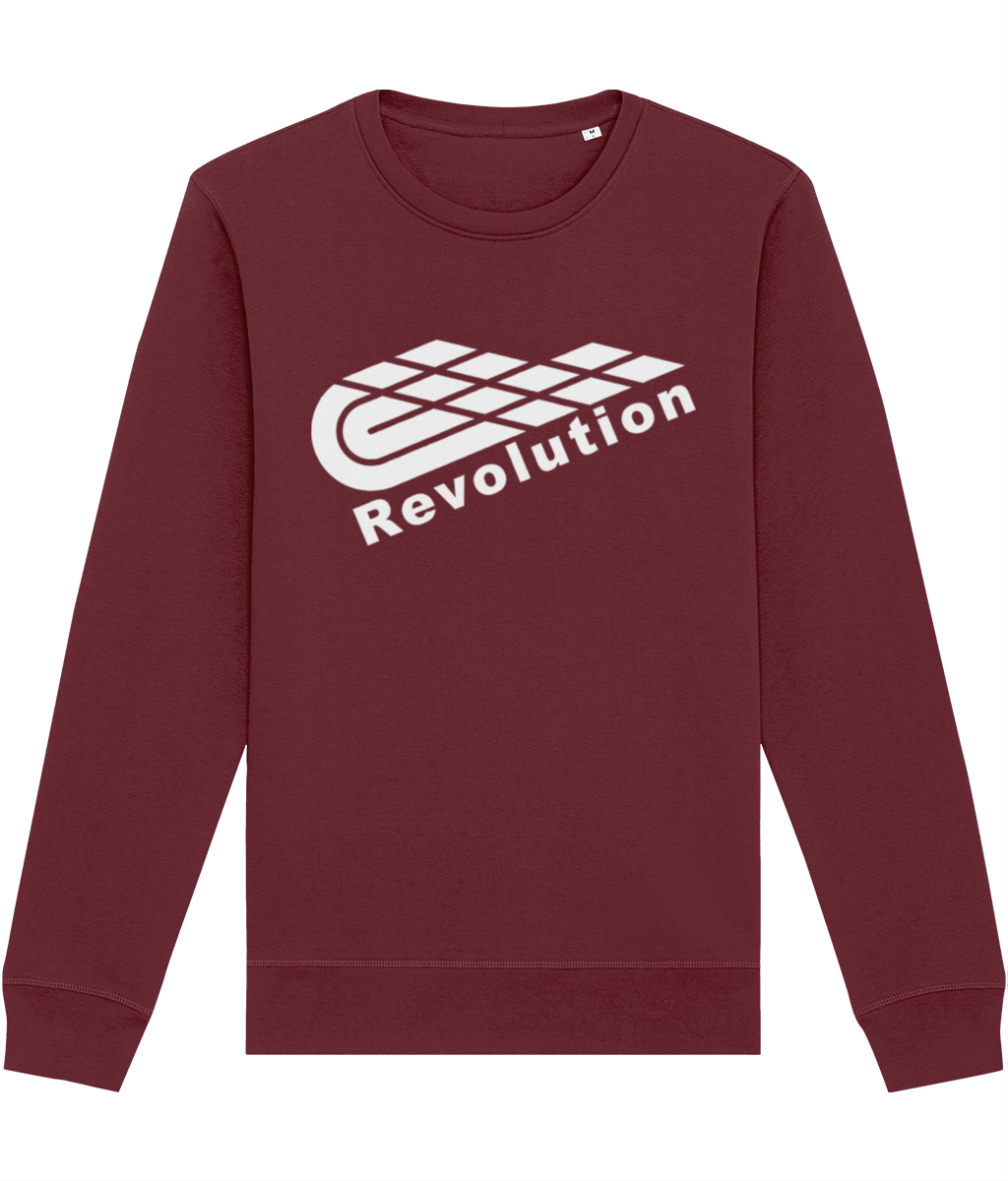 Revolution: Eco Roller Adult Unisex Sweatshirt SX137 L-White Logo: (Other Colour-Variants available)