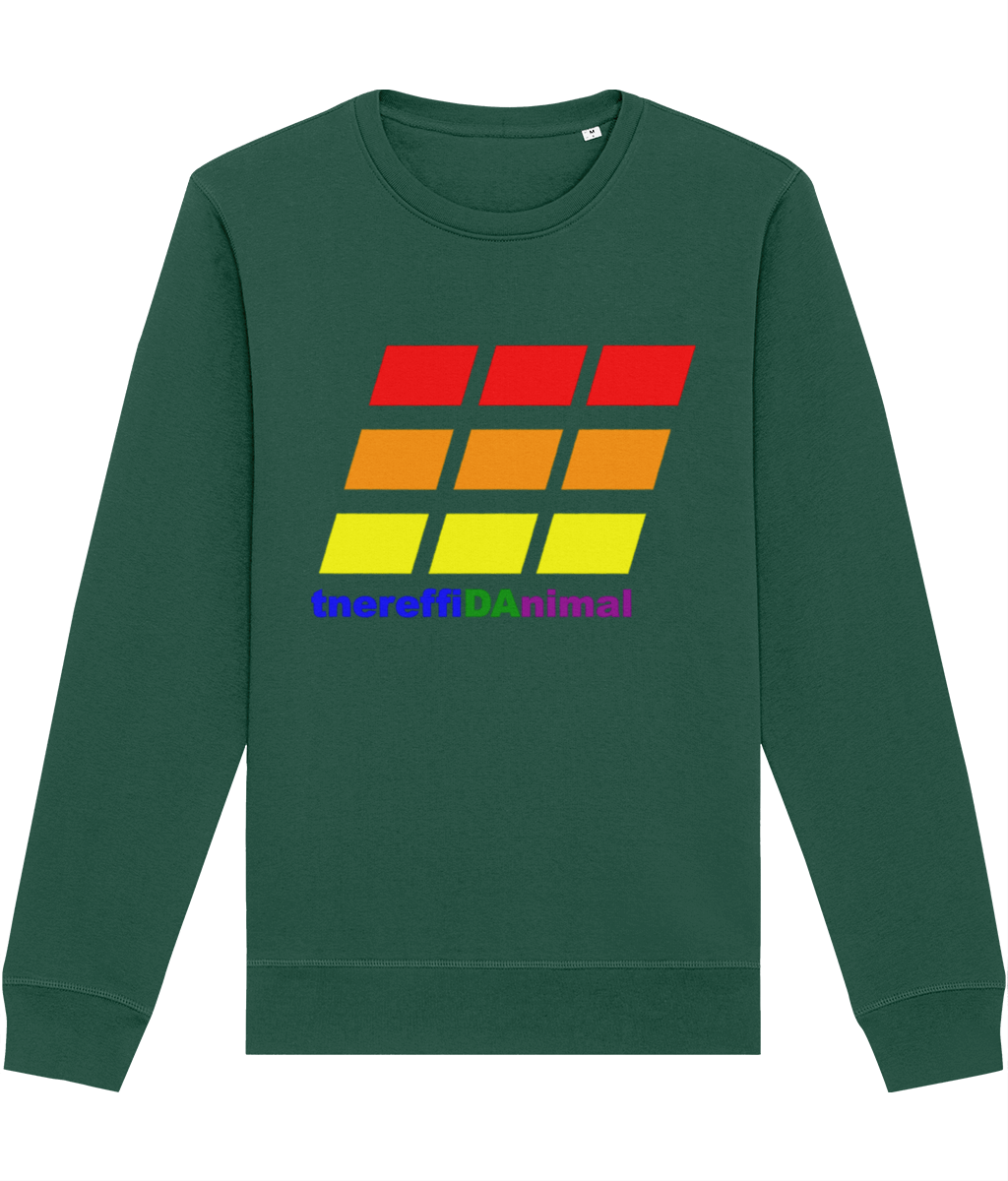 Different Animal: Eco Roller Adult Unisex Sweatshirt SX137 L-Rainbow Logo2: (Other Colour-Variants available)