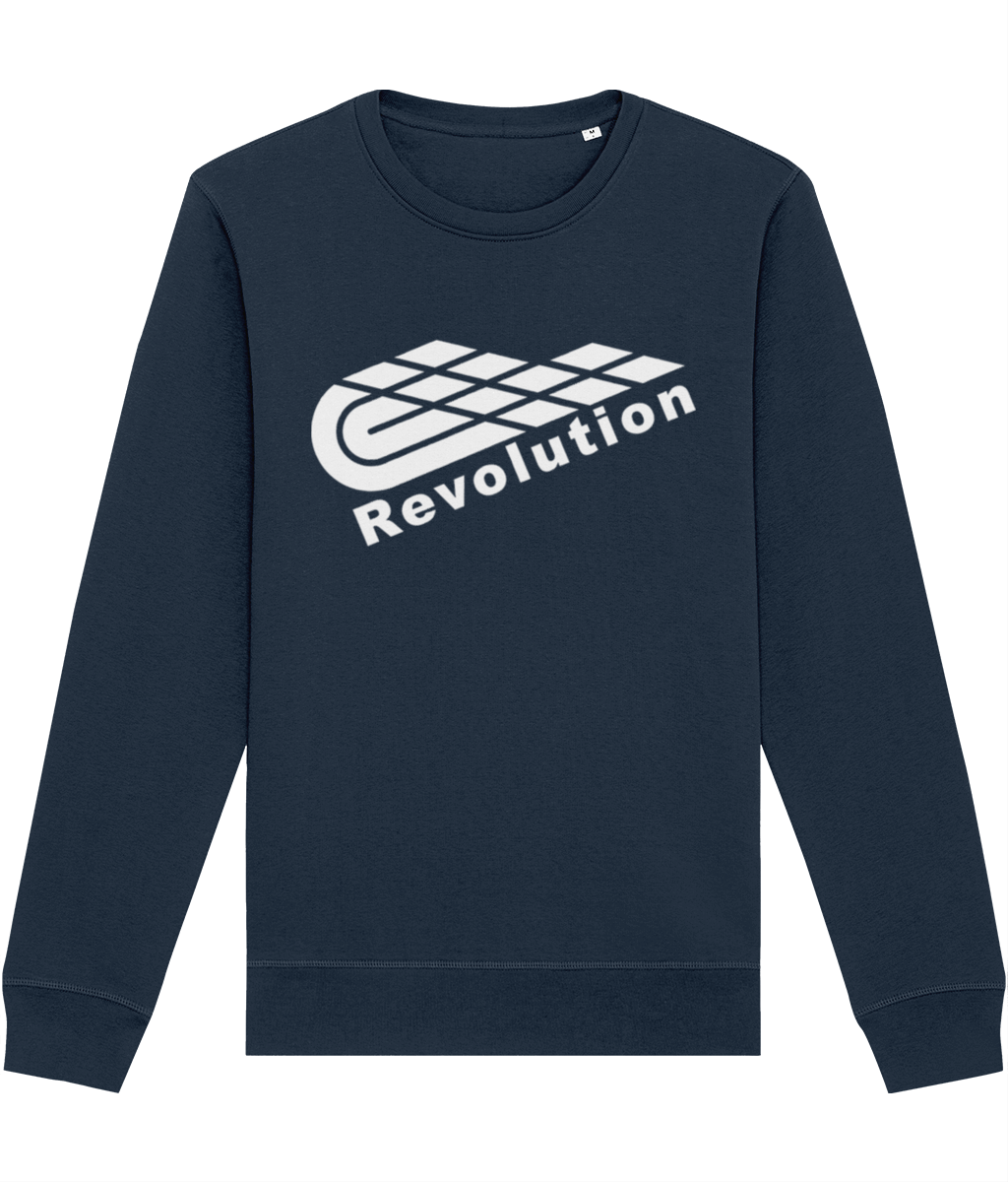 Revolution: Eco Roller Adult Unisex Sweatshirt SX137 L-White Logo: (Other Colour-Variants available)