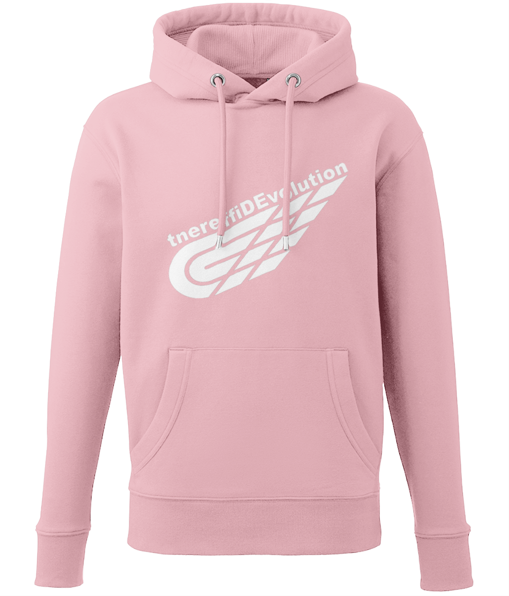 Different Evolution: Eco Adult Unisex Hoodie AM001 L-White Logo2: (Other Colour-Variants available)