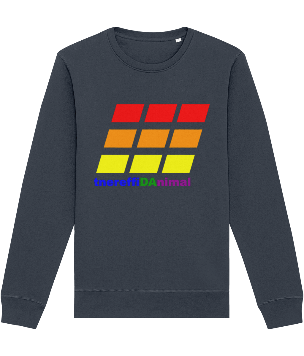 Different Animal: Eco Roller Adult Unisex Sweatshirt SX137 L-Rainbow Logo2: (Other Colour-Variants available)