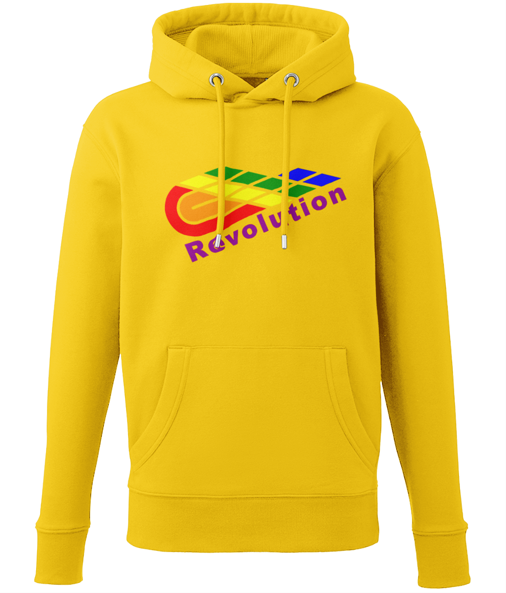 Revolution: Eco Adult Unisex Hoodie AM001 L-Rainbow Logo: (Other Colour-Variants available)