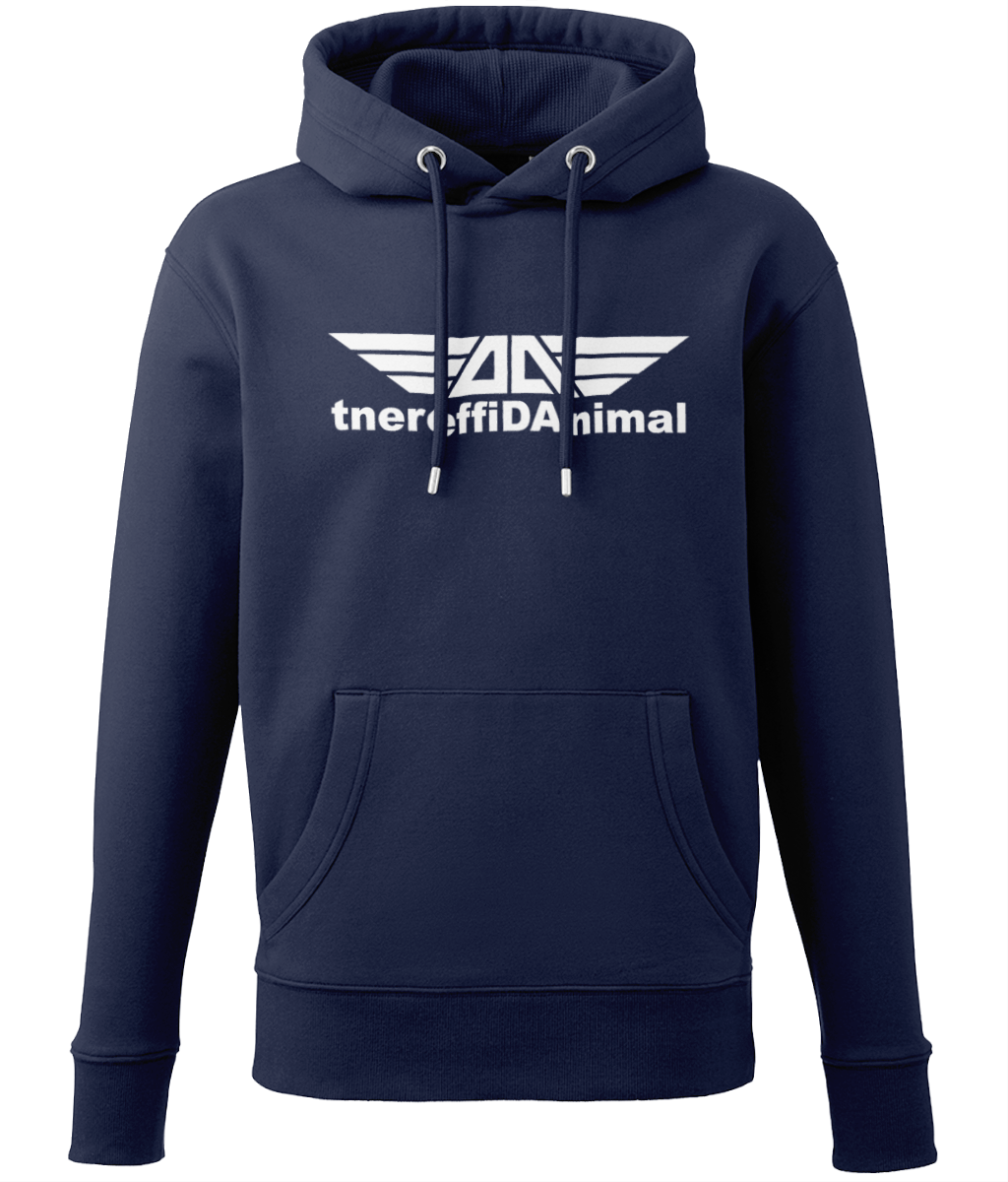 Different Animal: Eco Adult Unisex Hoodie AM001 L-White Logo1: (Other Colour-Variants Available)