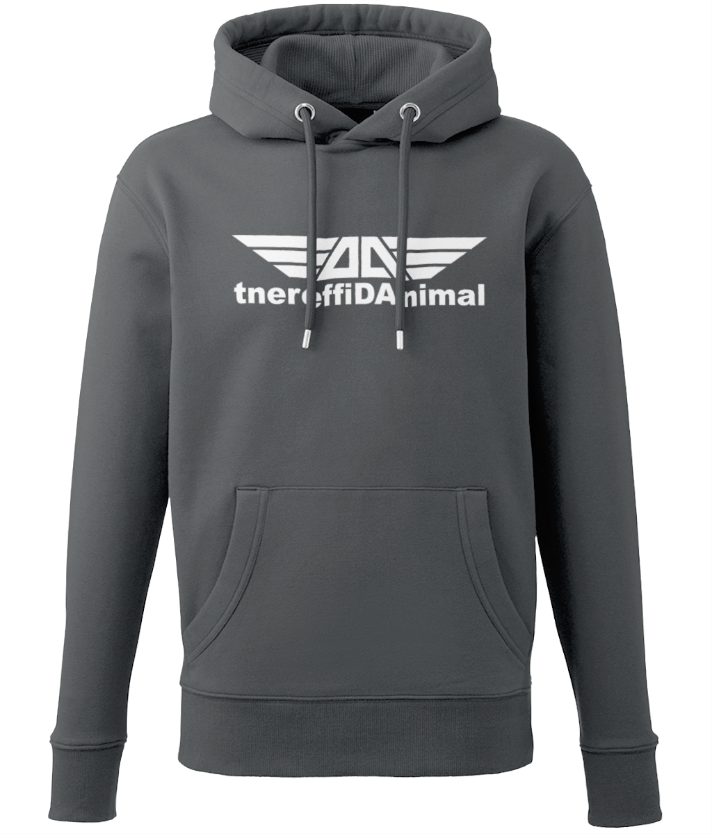 Different Animal: Eco Adult Unisex Hoodie AM001 L-White Logo1: (Other Colour-Variants Available)