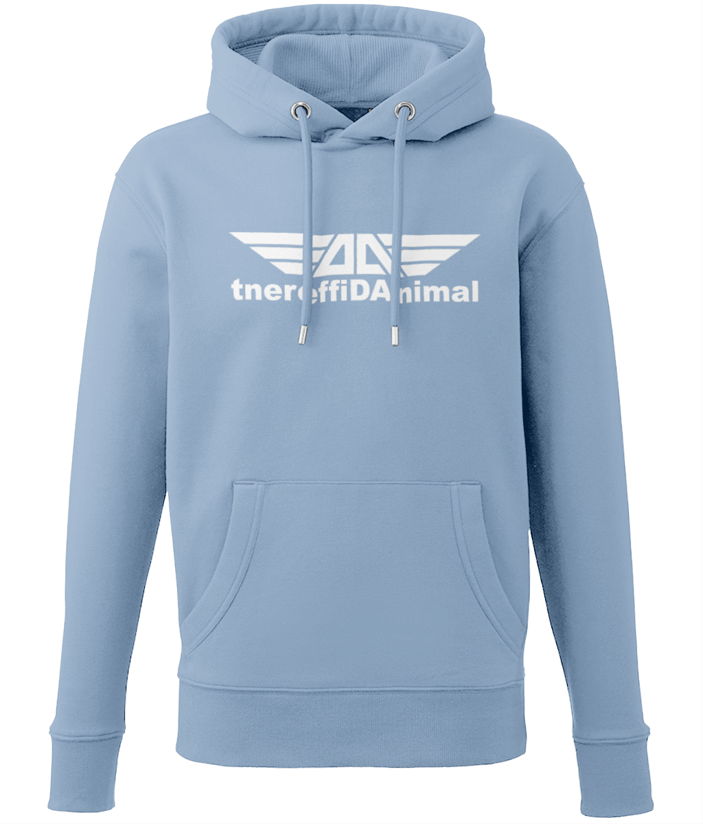 Different Animal: Eco Adult Unisex Hoodie AM001 L-White Logo1: (Other Colour-Variants Available)