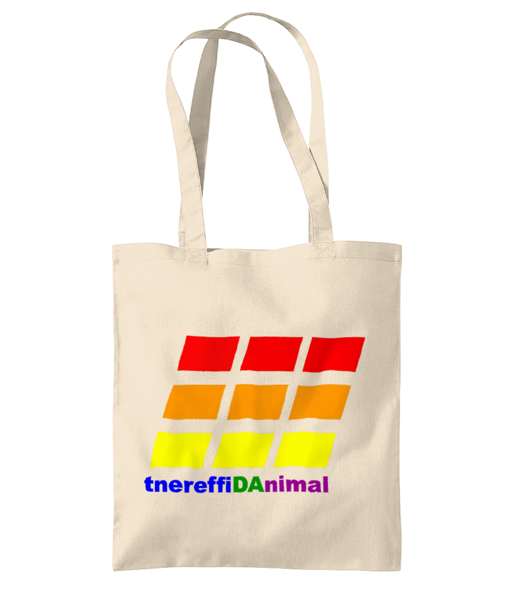 Different Animal: Eco Organic Premium Cotton Tote Bag WM261 L-Rainbow Logo2: (Other Colour-Variants available)