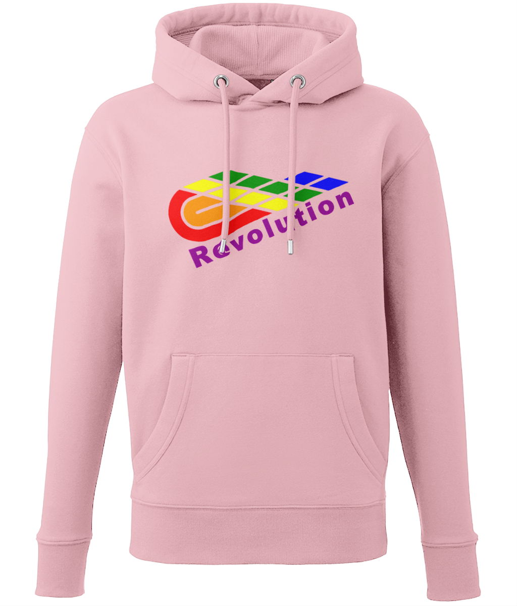 Revolution: Eco Adult Unisex Hoodie AM001 L-Rainbow Logo: (Other Colour-Variants available)