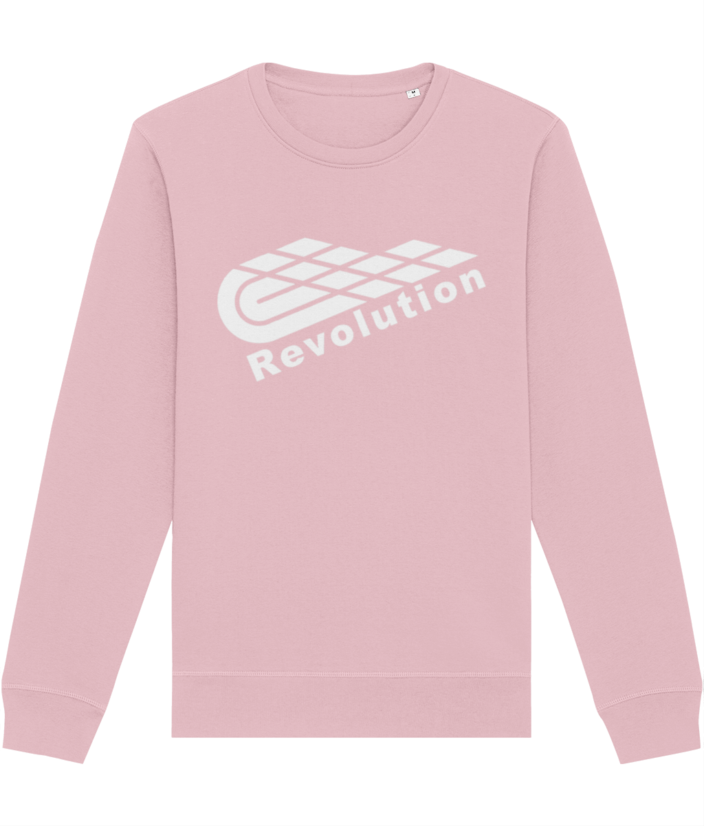 Revolution: Eco Roller Adult Unisex Sweatshirt SX137 L-White Logo: (Other Colour-Variants available)