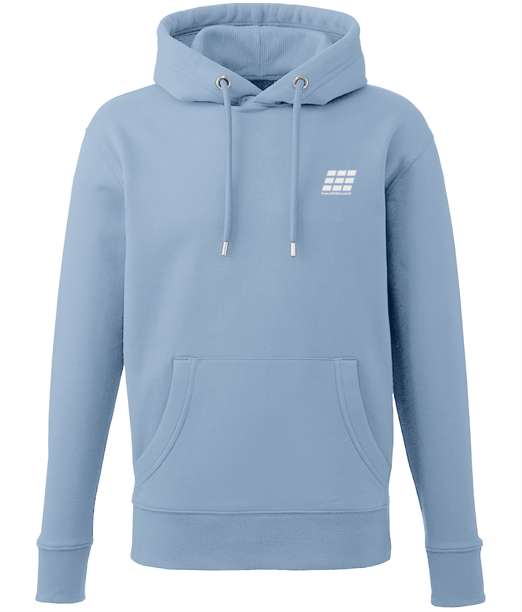 Different Animal: Eco Adult Unisex Hoodie AM001 S-White Logo2: (Other Colour-Variants available)