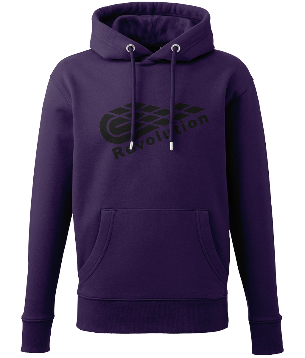 Revolution: Eco Adult Unisex Hoodie AM001 L-Black Logo: (Other Colour-Variants available)