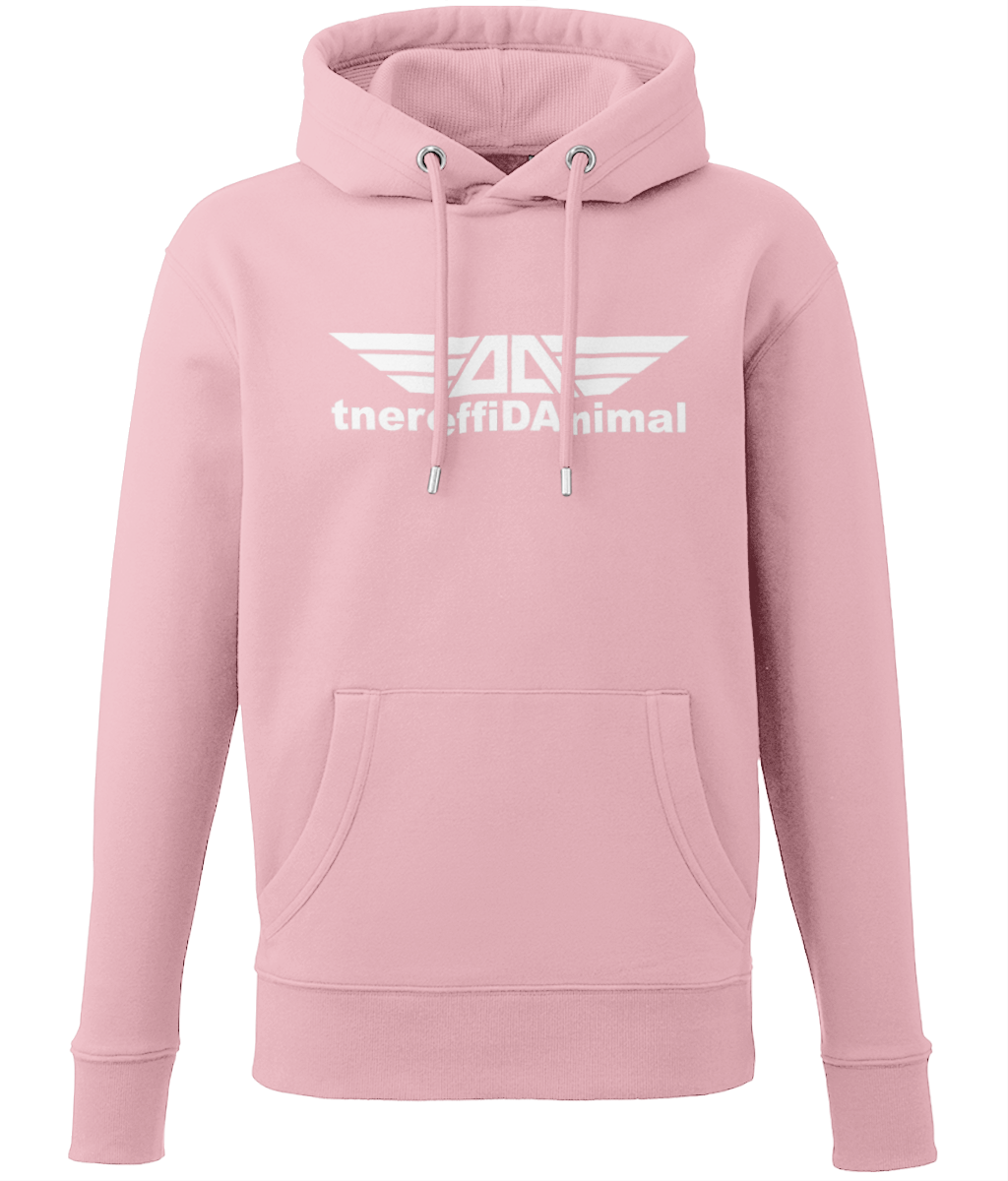 Different Animal: Eco Adult Unisex Hoodie AM001 L-White Logo1: (Other Colour-Variants Available)
