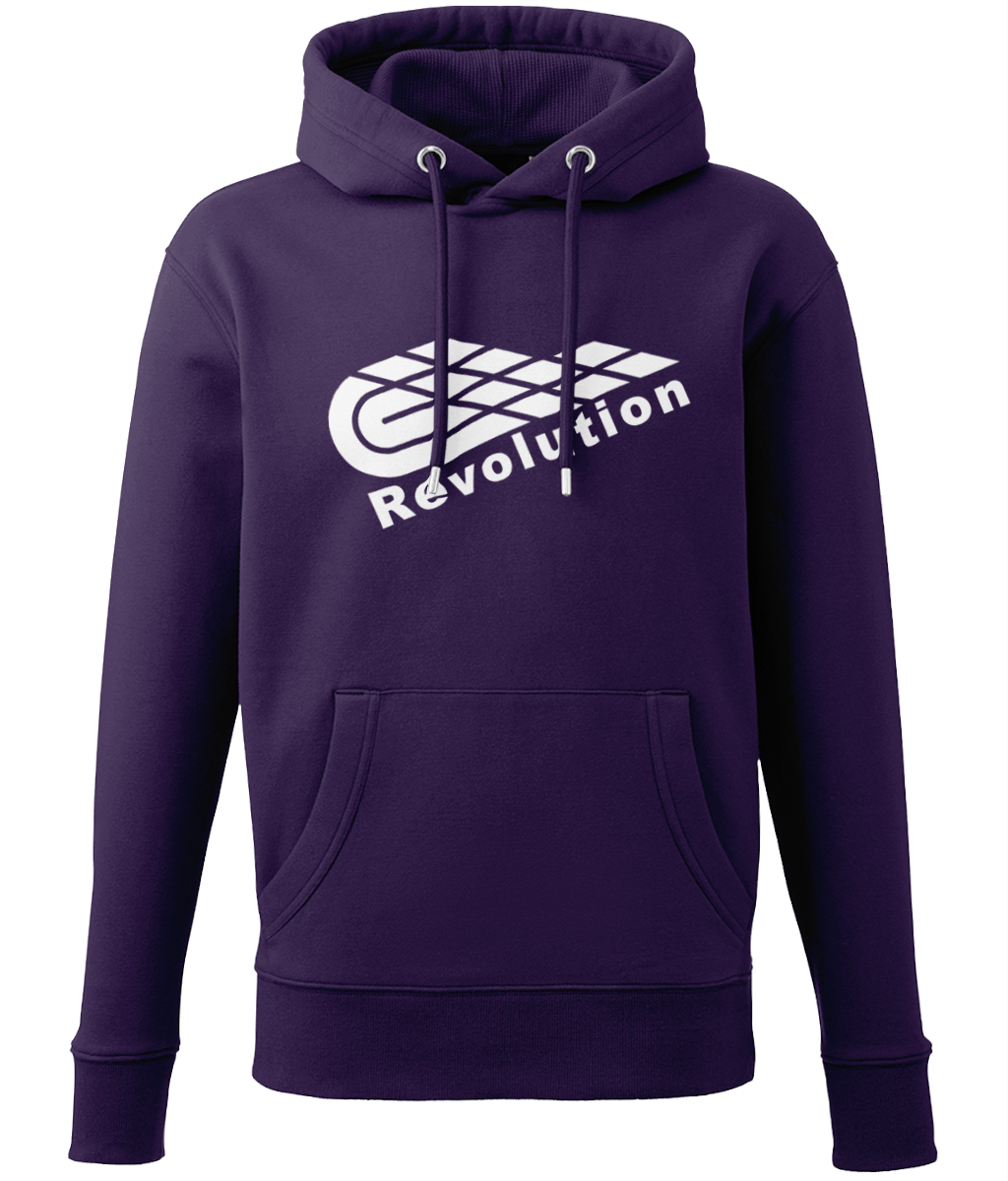 Revolution: Eco Adult Unisex Hoodie AM001 L-White Logo: (Other Colour-Variants available)