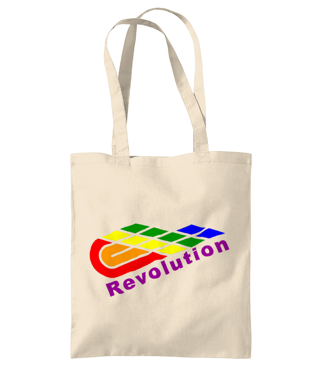 Revolution: Eco Organic Premium Cotton Tote Bag WM261 L-Rainbow Logo: (Other Colour-Variants available)