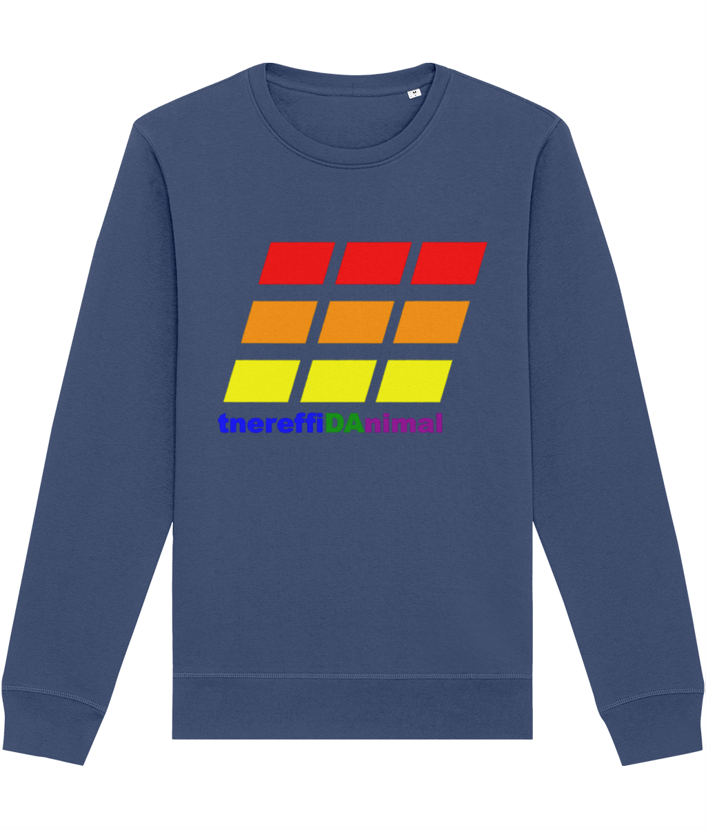 Different Animal: Eco Roller Adult Unisex Sweatshirt SX137 L-Rainbow Logo2: (Other Colour-Variants available)