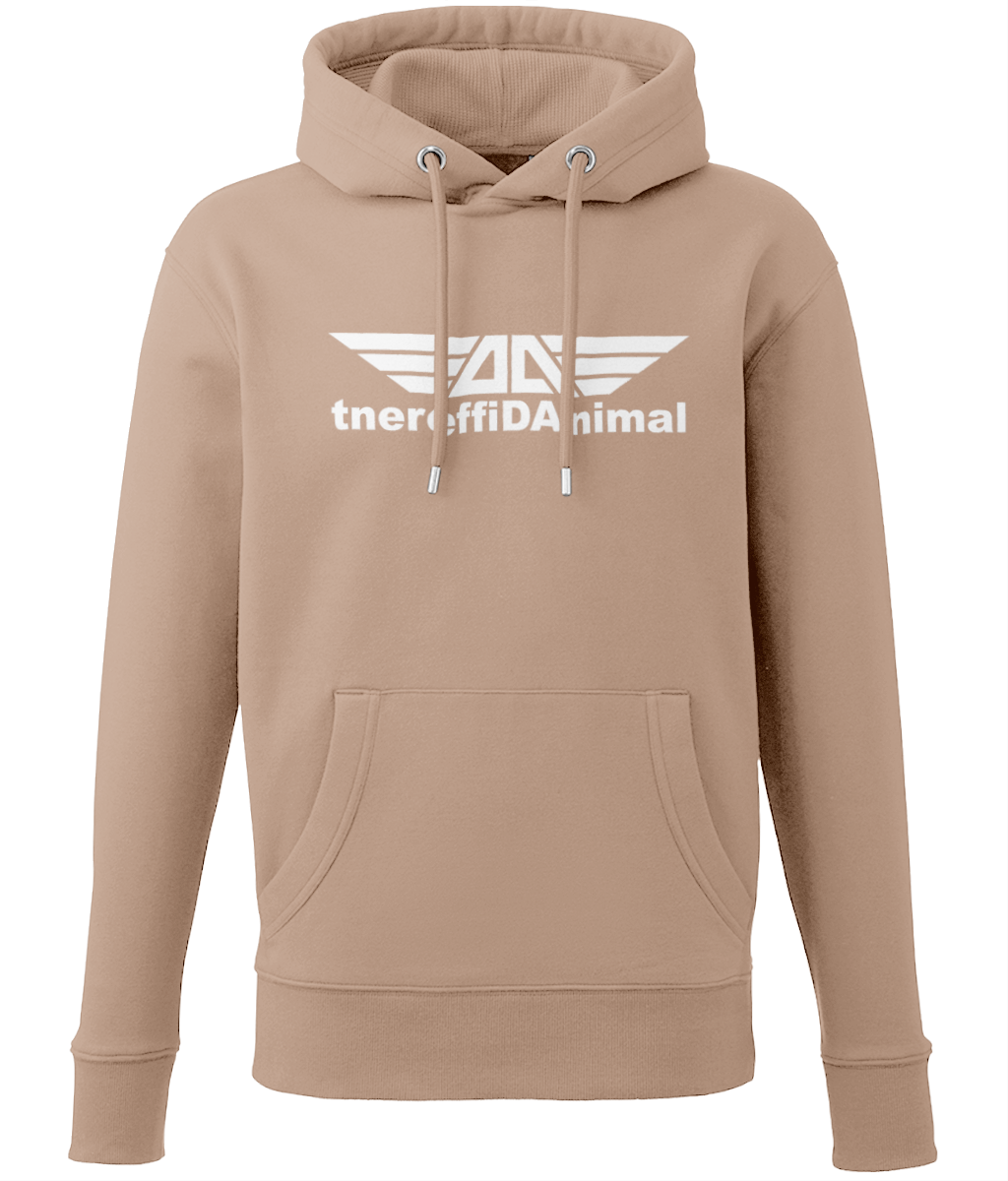 Different Animal: Eco Adult Unisex Hoodie AM001 L-White Logo1: (Other Colour-Variants Available)