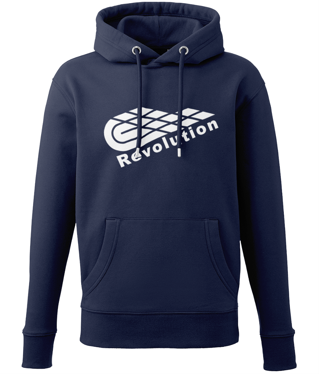 Revolution: Eco Adult Unisex Hoodie AM001 L-White Logo: (Other Colour-Variants available)