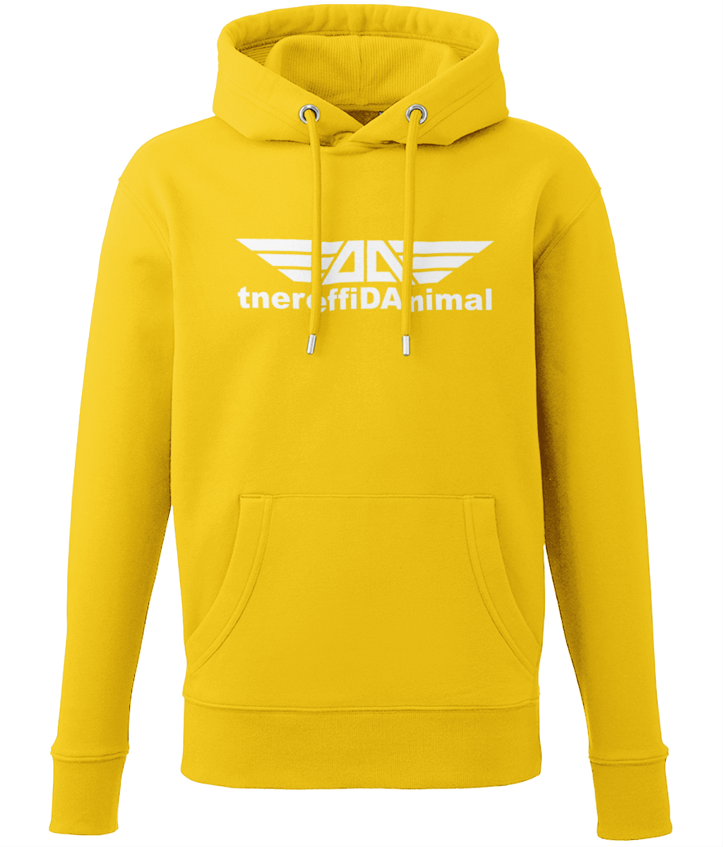 Different Animal: Eco Adult Unisex Hoodie AM001 L-White Logo1: (Other Colour-Variants Available)