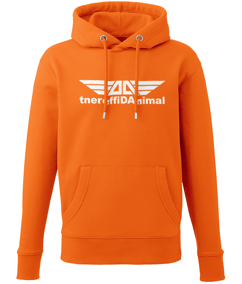 Different Animal: Eco Adult Unisex Hoodie AM001 L-White Logo1: (Other Colour-Variants Available)