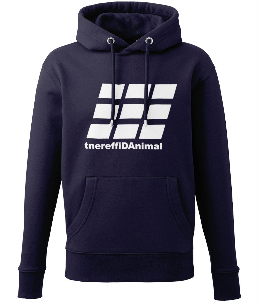 Different Animal: Eco Adult Unisex Hoodie AM001 L-White Logo2: (Other Colour-Variants available)