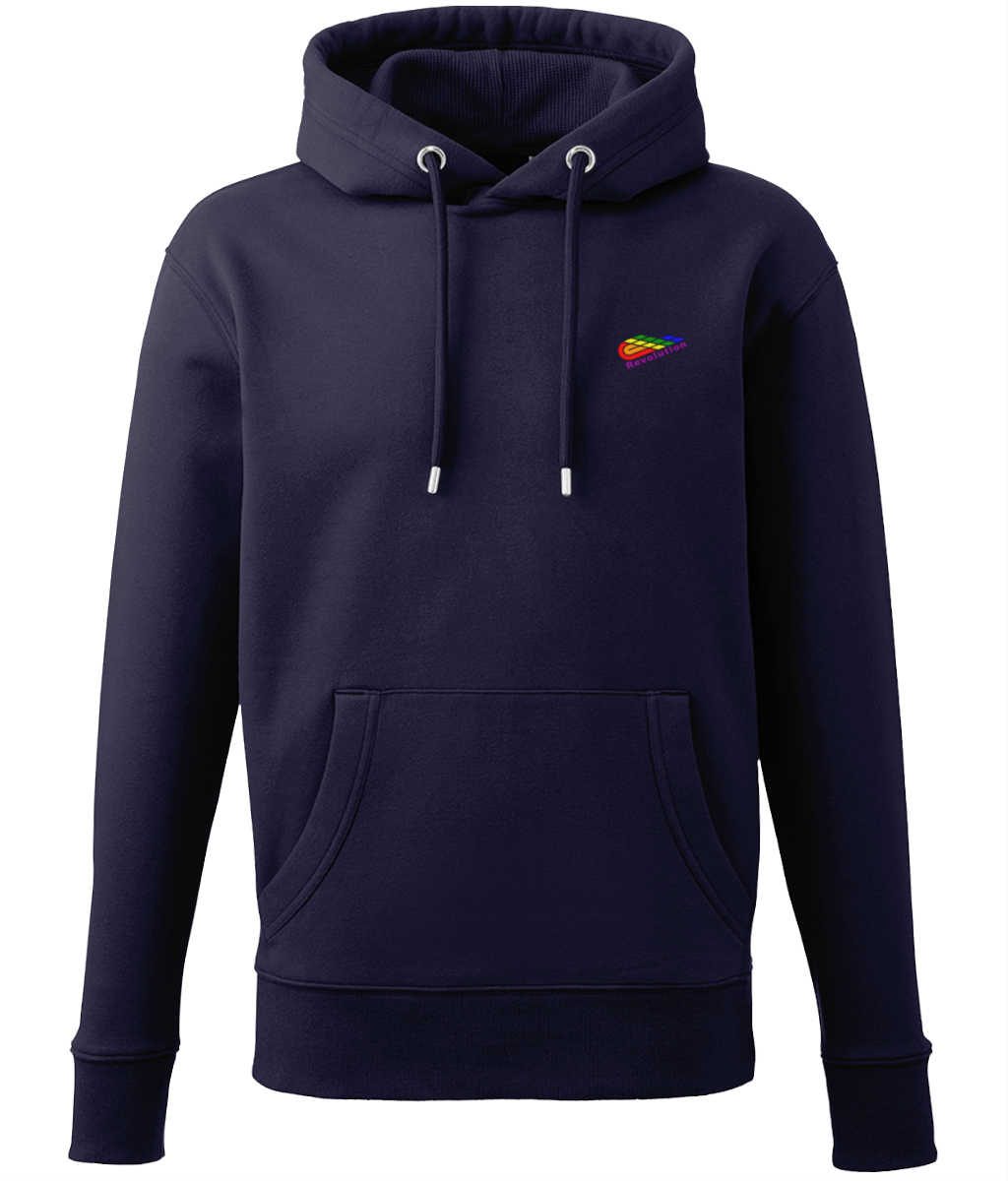 Revolution: Eco Adult Unisex Hoodie AM001 S-Rainbow Logo: (Other Colour-Variants available)