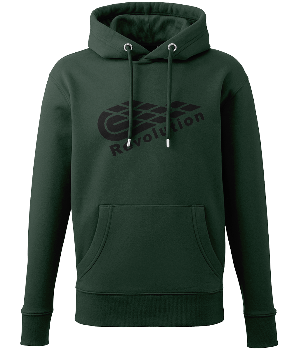 Revolution: Eco Adult Unisex Hoodie AM001 L-Black Logo: (Other Colour-Variants available)