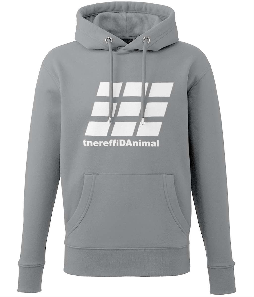 Different Animal: Eco Adult Unisex Hoodie AM001 L-White Logo2: (Other Colour-Variants available)