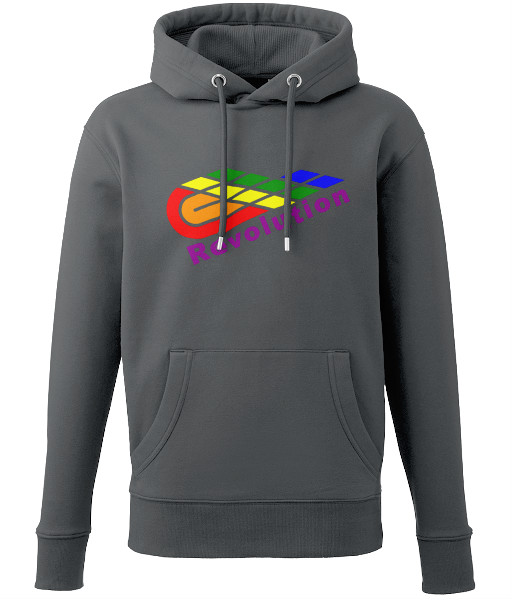 Revolution: Eco Adult Unisex Hoodie AM001 L-Rainbow Logo: (Other Colour-Variants available)