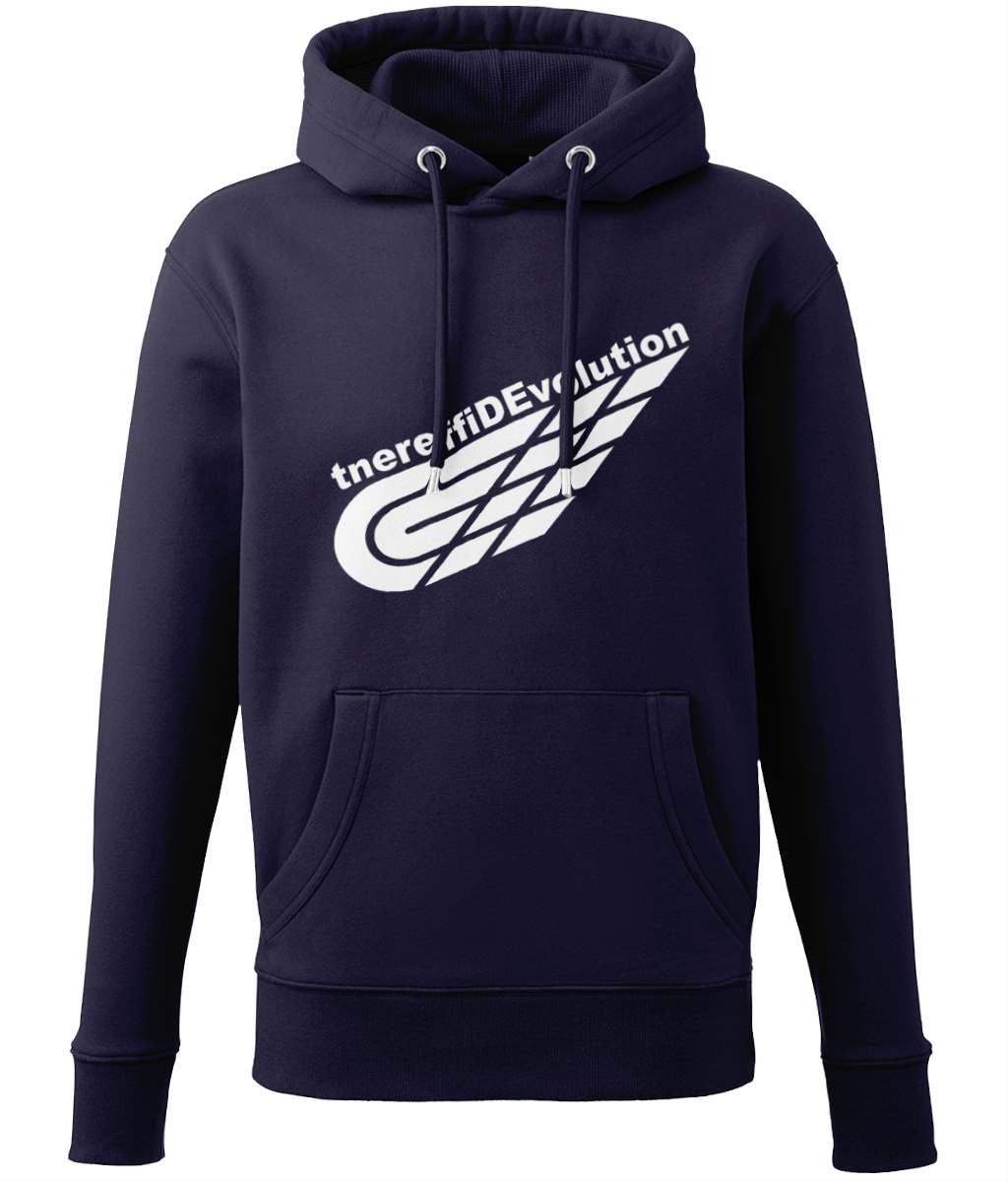 Different Evolution: Eco Adult Unisex Hoodie AM001 L-White Logo2: (Other Colour-Variants available)