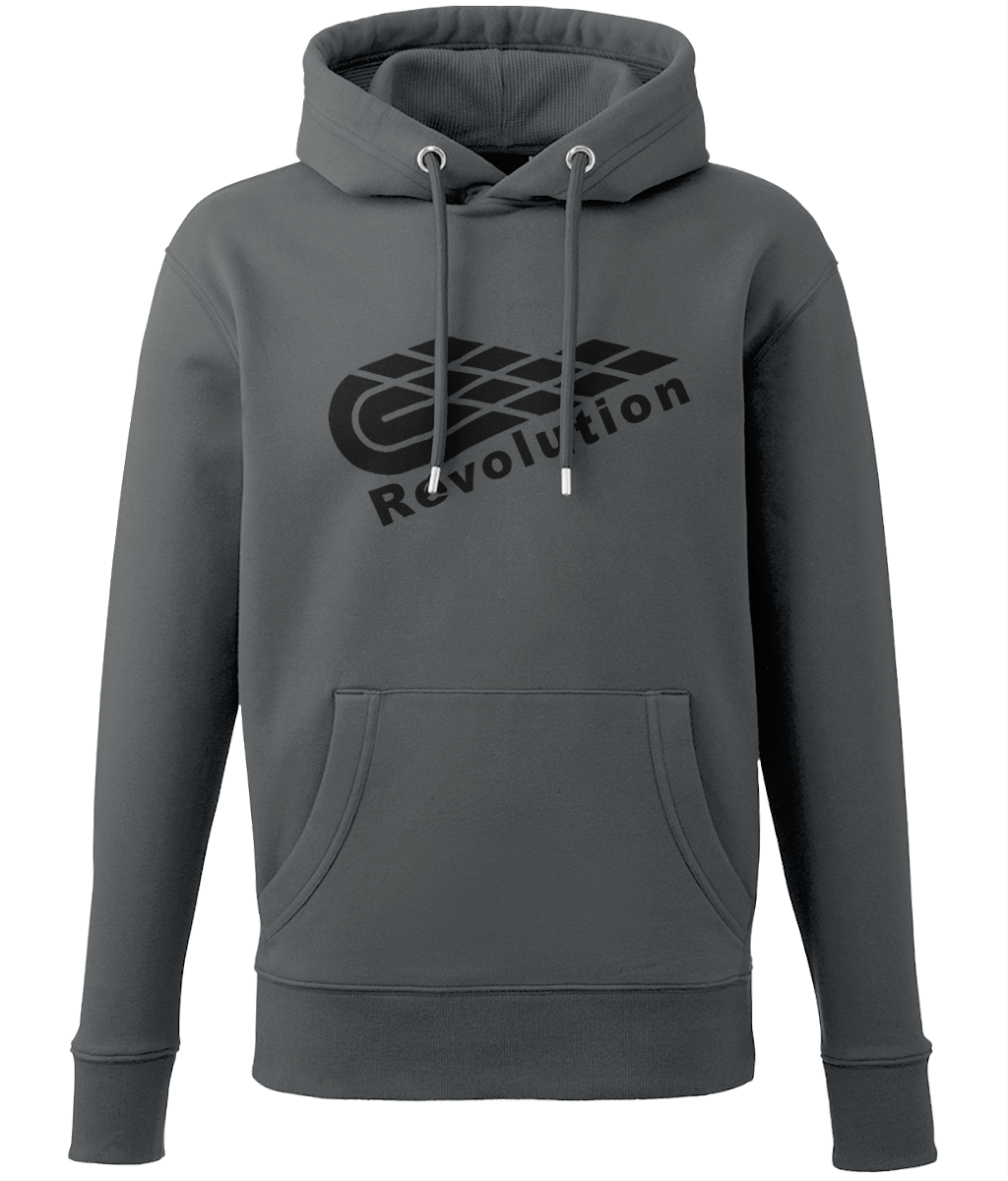 Revolution: Eco Adult Unisex Hoodie AM001 L-Black Logo: (Other Colour-Variants available)