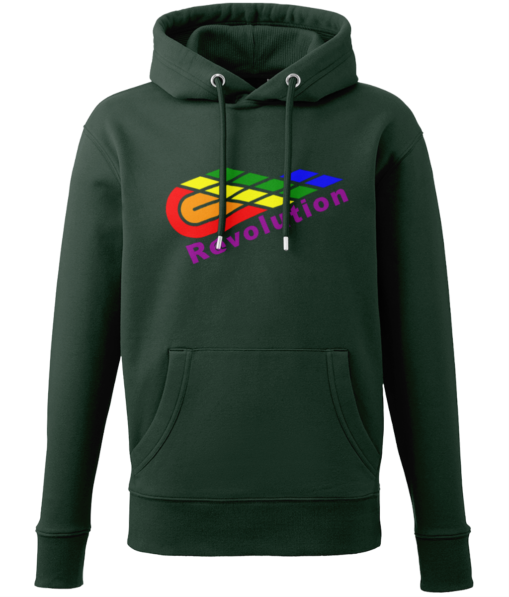 Revolution: Eco Adult Unisex Hoodie AM001 L-Rainbow Logo: (Other Colour-Variants available)