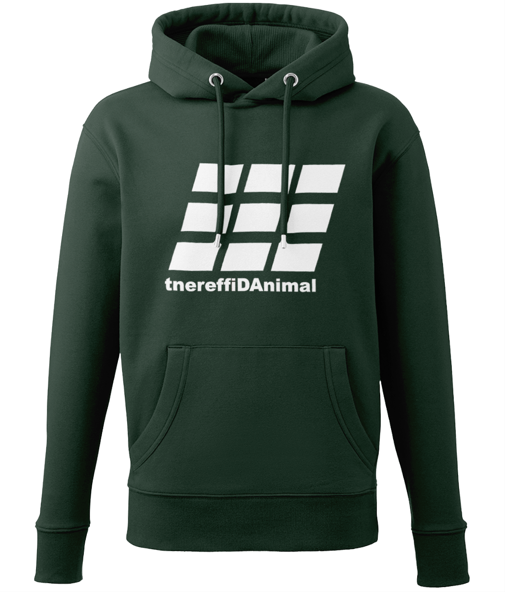 Different Animal: Eco Adult Unisex Hoodie AM001 L-White Logo2: (Other Colour-Variants available)