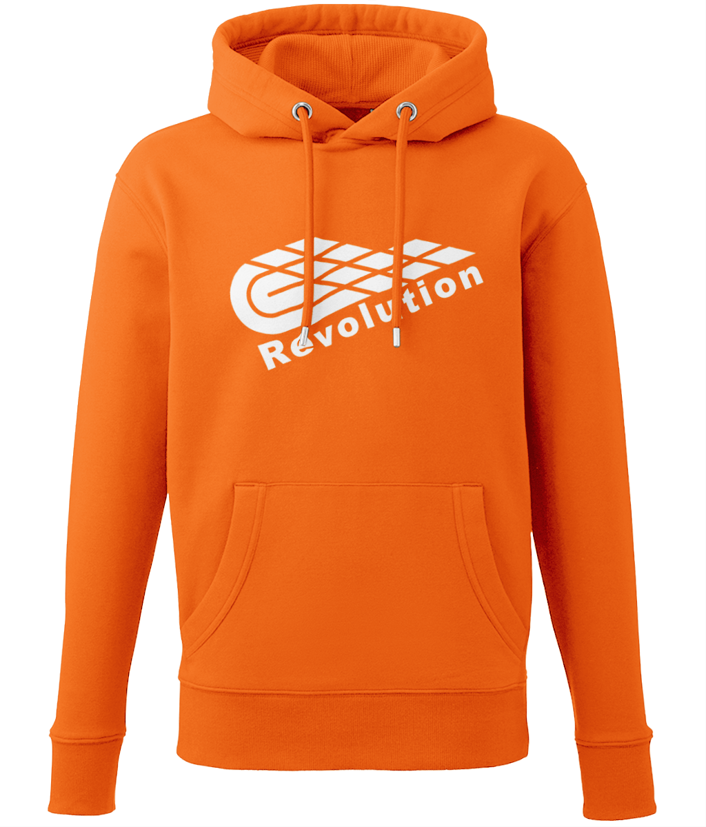Revolution: Eco Adult Unisex Hoodie AM001 L-White Logo: (Other Colour-Variants available)
