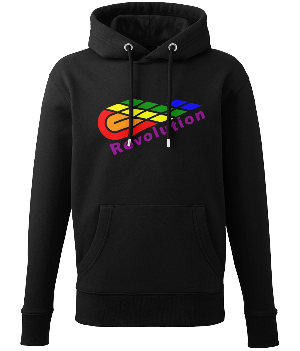 Revolution: Eco Adult Unisex Hoodie AM001 L-Rainbow Logo: (Other Colour-Variants available)