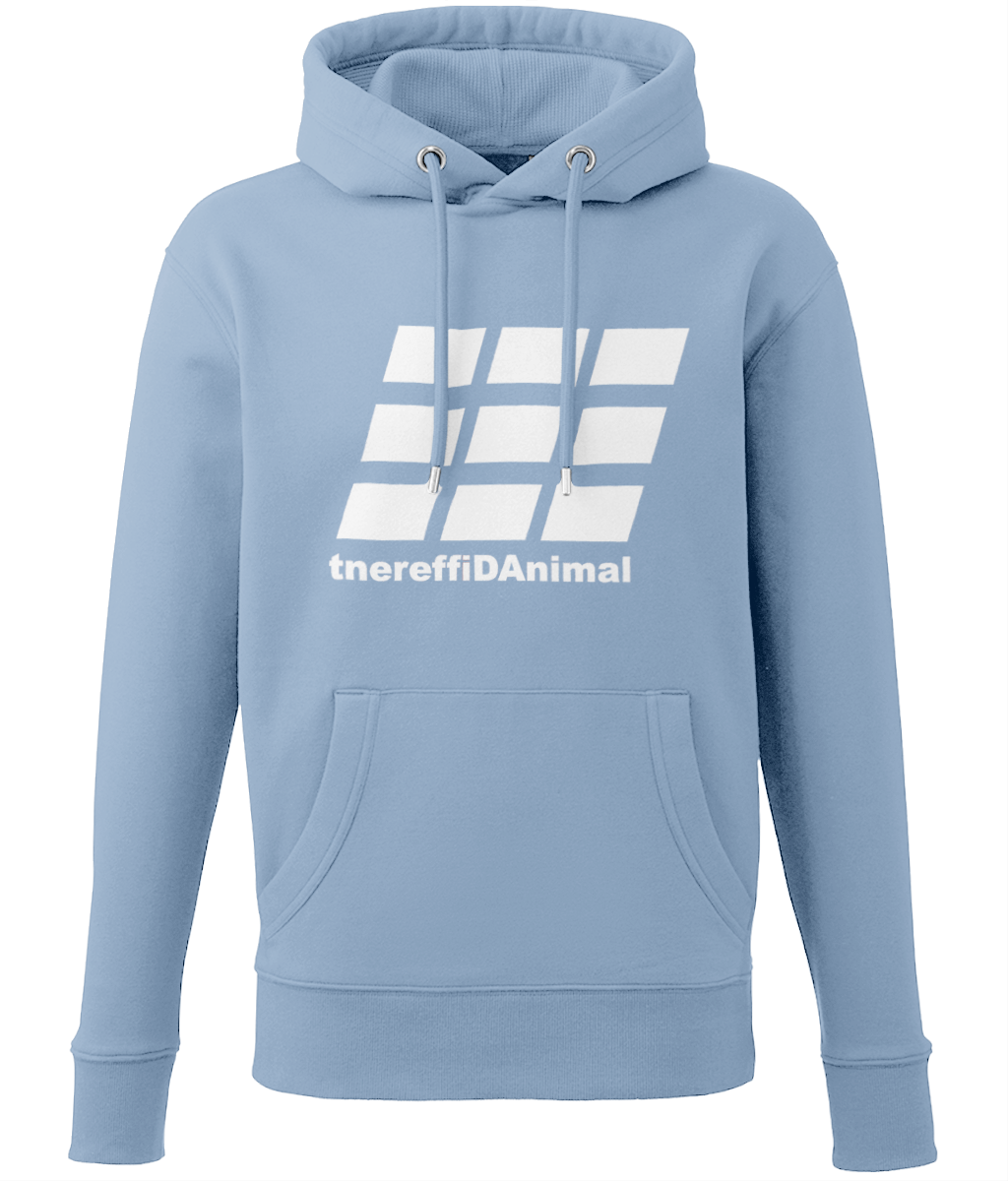 Different Animal: Eco Adult Unisex Hoodie AM001 L-White Logo2: (Other Colour-Variants available)