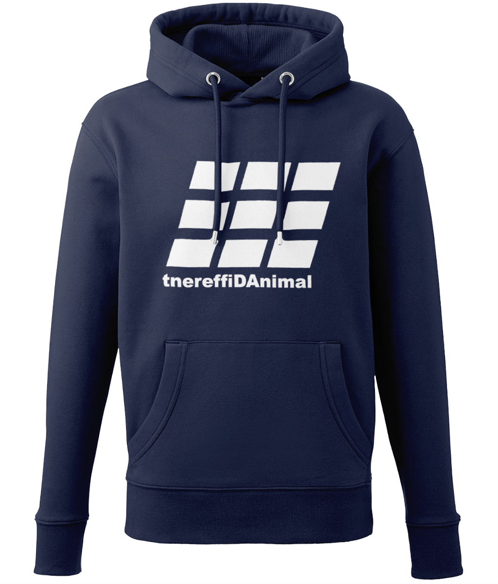 Different Animal: Eco Adult Unisex Hoodie AM001 L-White Logo2: (Other Colour-Variants available)