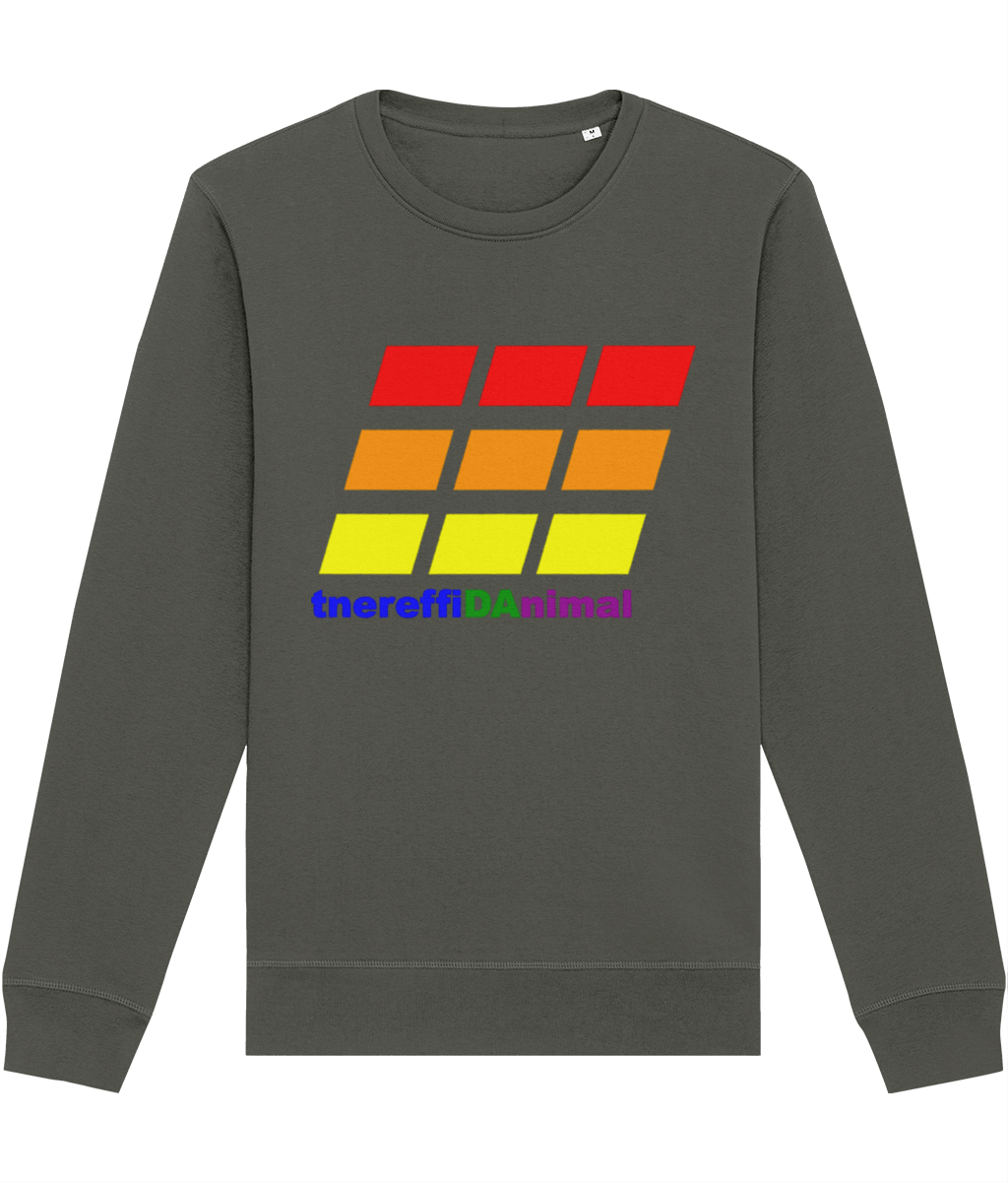 Different Animal: Eco Roller Adult Unisex Sweatshirt SX137 L-Rainbow Logo2: (Other Colour-Variants available)