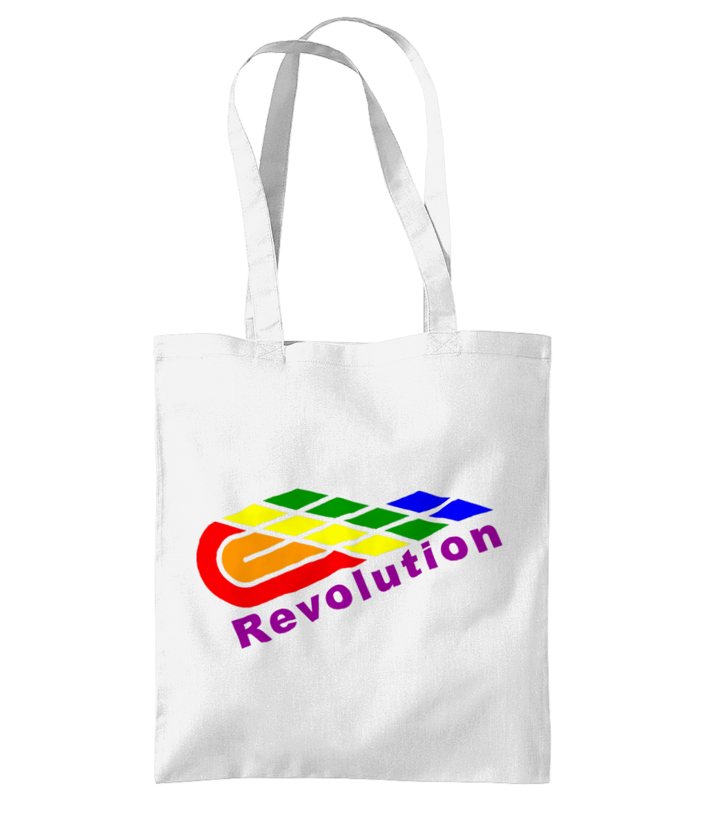Revolution: Eco Organic Premium Cotton Tote Bag WM261 L-Rainbow Logo: (Other Colour-Variants available)
