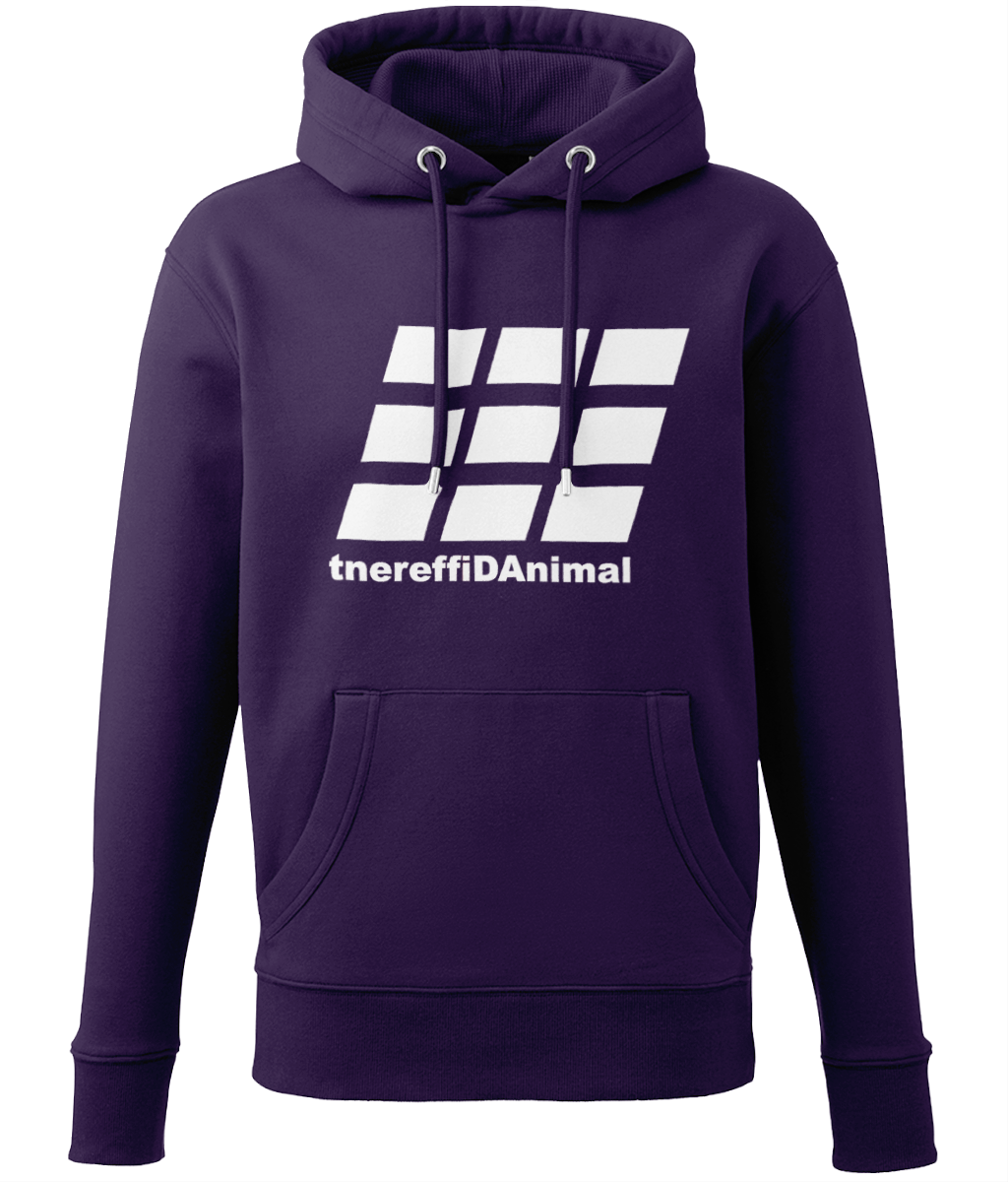 Different Animal: Eco Adult Unisex Hoodie AM001 L-White Logo2: (Other Colour-Variants available)