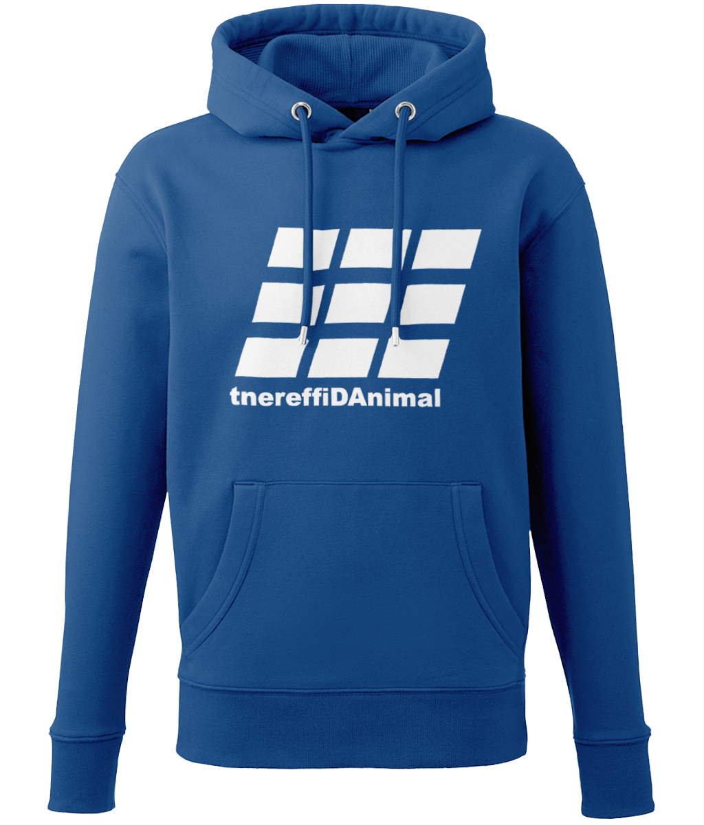 Different Animal: Eco Adult Unisex Hoodie AM001 L-White Logo2: (Other Colour-Variants available)