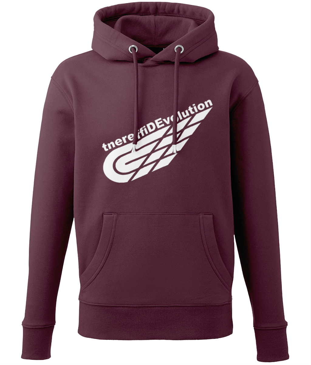 Different Evolution: Eco Adult Unisex Hoodie AM001 L-White Logo2: (Other Colour-Variants available)