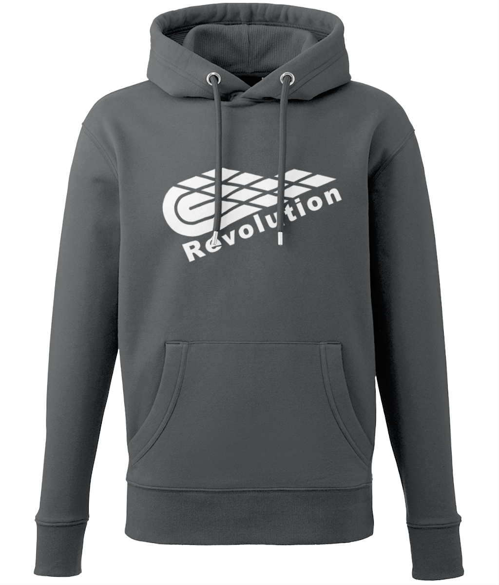 Revolution: Eco Adult Unisex Hoodie AM001 L-White Logo: (Other Colour-Variants available)