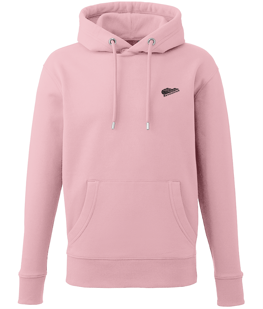 Revolution: Eco Adult Unisex Hoodie AM001 S-Black Logo: (Other Colour-Variants available)