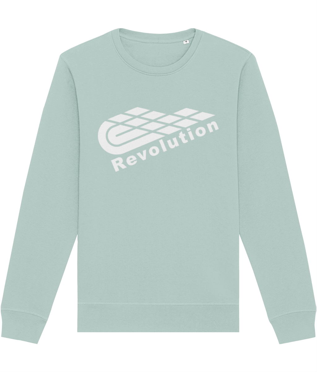 Revolution: Eco Roller Adult Unisex Sweatshirt SX137 L-White Logo: (Other Colour-Variants available)