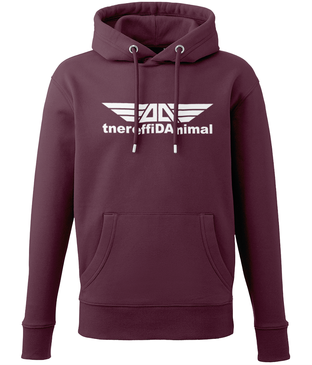 Different Animal: Eco Adult Unisex Hoodie AM001 L-White Logo1: (Other Colour-Variants Available)