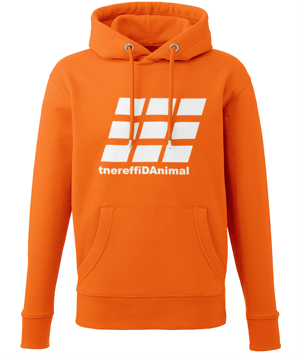 Different Animal: Eco Adult Unisex Hoodie AM001 L-White Logo2: (Other Colour-Variants available)