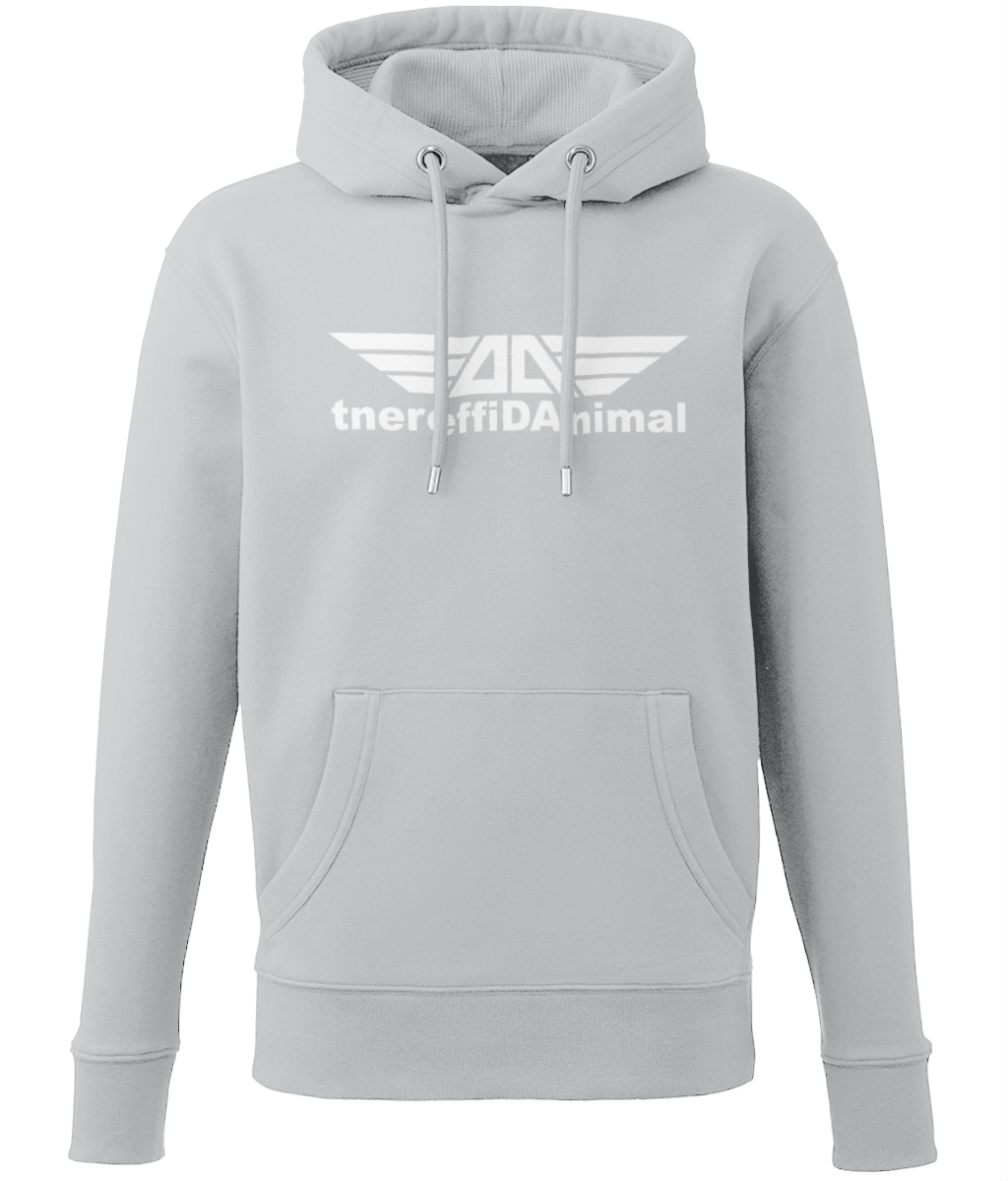 Different Animal: Eco Adult Unisex Hoodie AM001 L-White Logo1: (Other Colour-Variants Available)