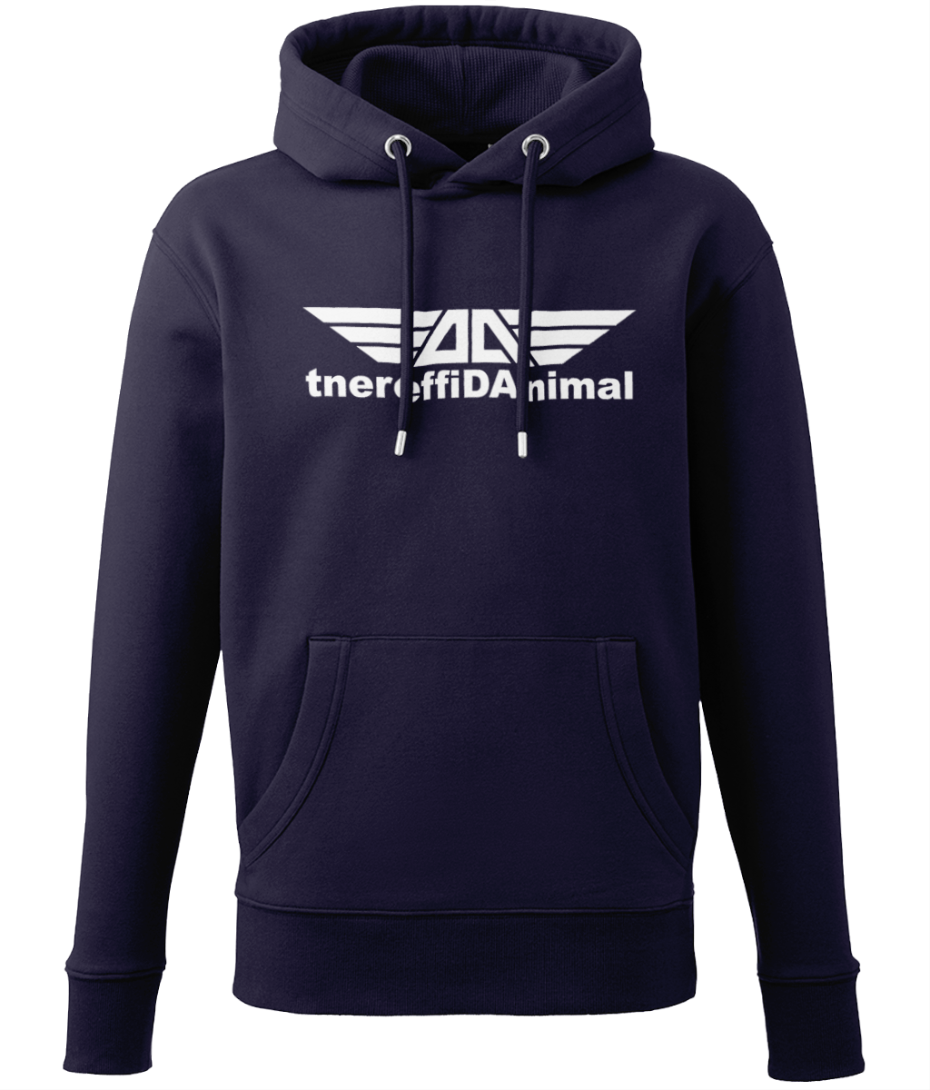 Different Animal: Eco Adult Unisex Hoodie AM001 L-White Logo1: (Other Colour-Variants Available)