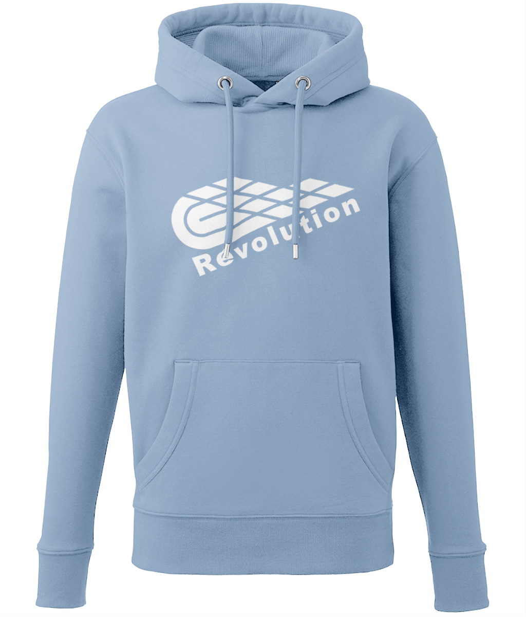 Revolution: Eco Adult Unisex Hoodie AM001 L-White Logo: (Other Colour-Variants available)