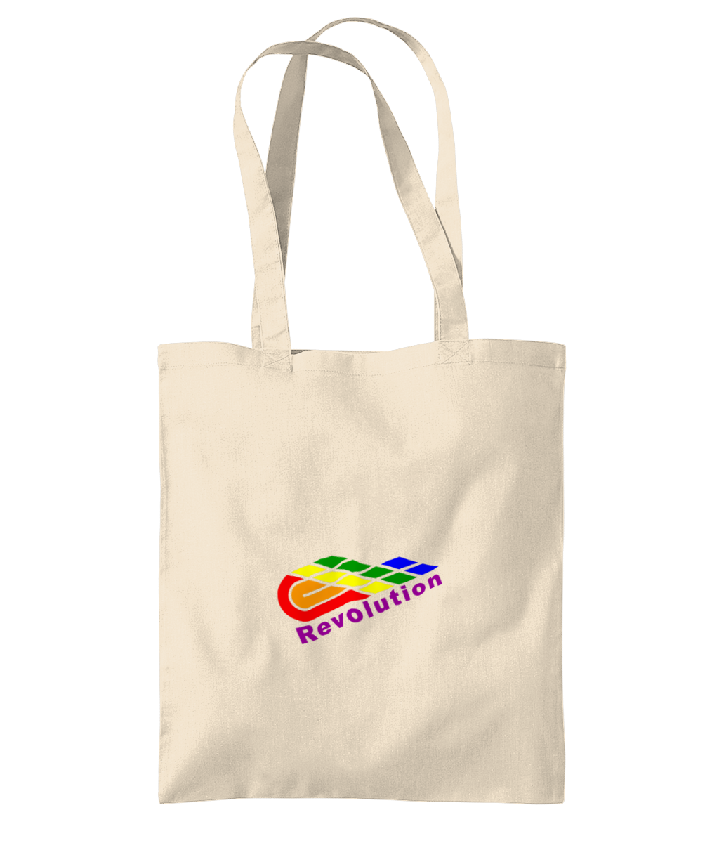 Revolution: Eco Organic Premium Cotton Tote Bag WM261 S-Rainbow Logo: (Other Colour-Variants available)