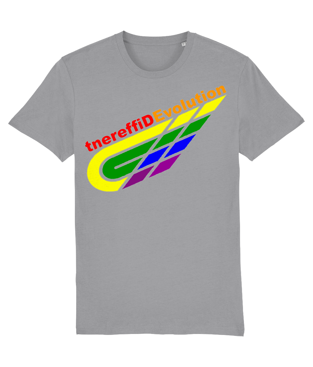 Different Evolution: Eco Creator Adult Unisex T-Shirt SX001 L-Rainbow Logo2: (Other Colour-Variants available)